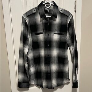 Express Men's Monochrome Plaid Button-Down Shirt